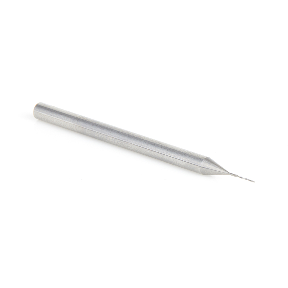 46402 Solid Carbide Spiral Plunge 1/64 Dia x 3/32 x 1/8 Shank x 2 Inch Long Down-Cut