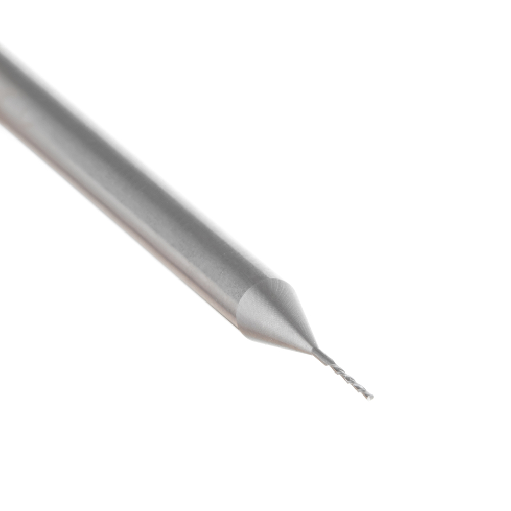 46402 Solid Carbide Spiral Plunge 1/64 Dia x 3/32 x 1/8 Shank x 2 Inch Long Down-Cut