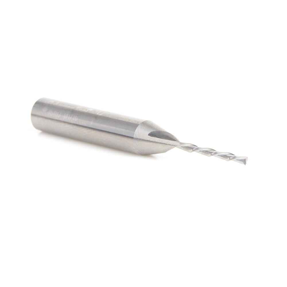 46403 Solid Carbide Spiral Plunge 1/16 Dia x 1/2 x 1/4 Shank x 2 Inch Long Down-Cut