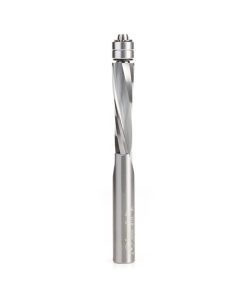 46404 Solid Carbide UltraTrim Spiral 1/2 Dia x 2 Inch x 1/2 Shank with Double Lower Ball Bearing Down-Cut