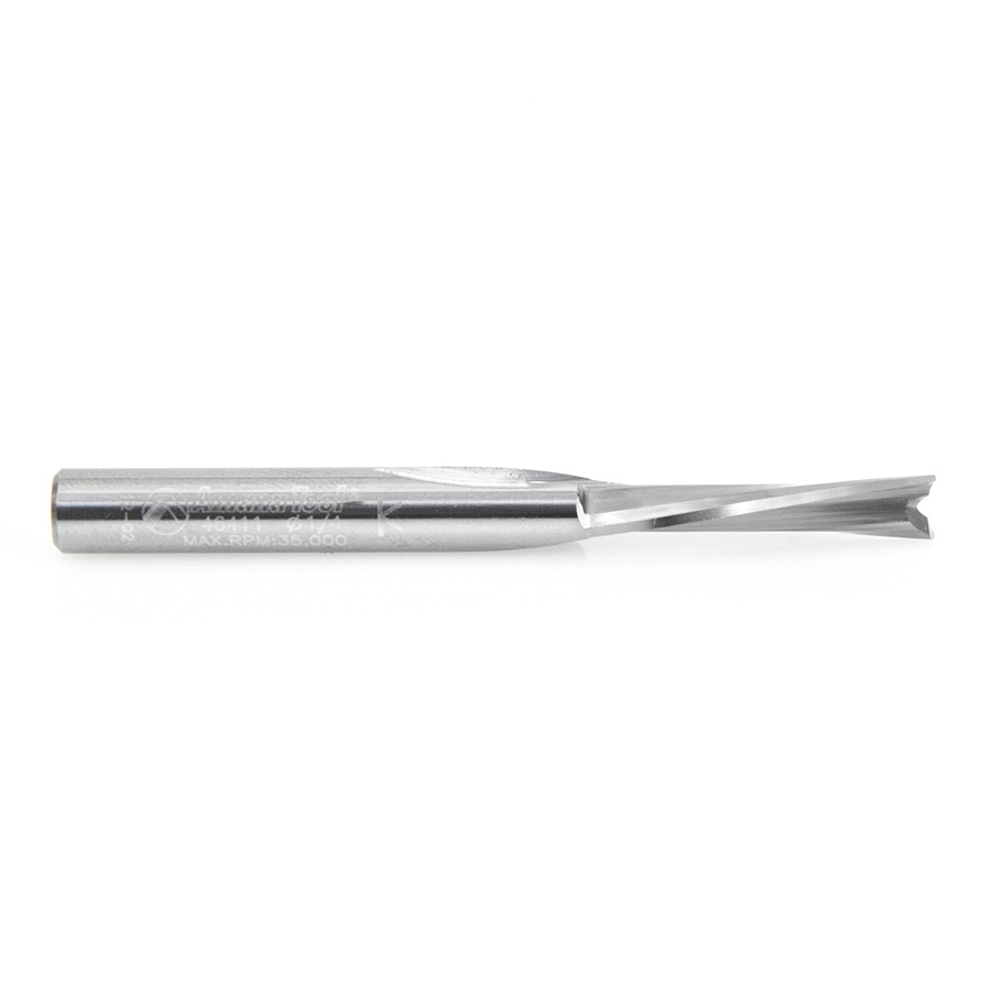 46411 Solid Carbide Slow Spiral O Flute Acrylic Cutting 1/4 Dia x 1 Inch x 1/4 Shank Down-Cut Router Bit