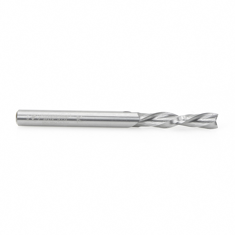 46416 Solid Carbide Spiral Plunge 1/4 Dia x 1-1/8 x 1/4 Inch Shank Down-Cut