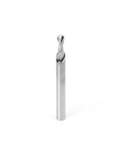 46424 Solid Carbide Up-Cut Spiral Ball Nose 3/32 Radius x 3/16 Dia x 1/2 x 1/4 Shank x 2-1/2 Inch Long x 2 Flute Router Bit