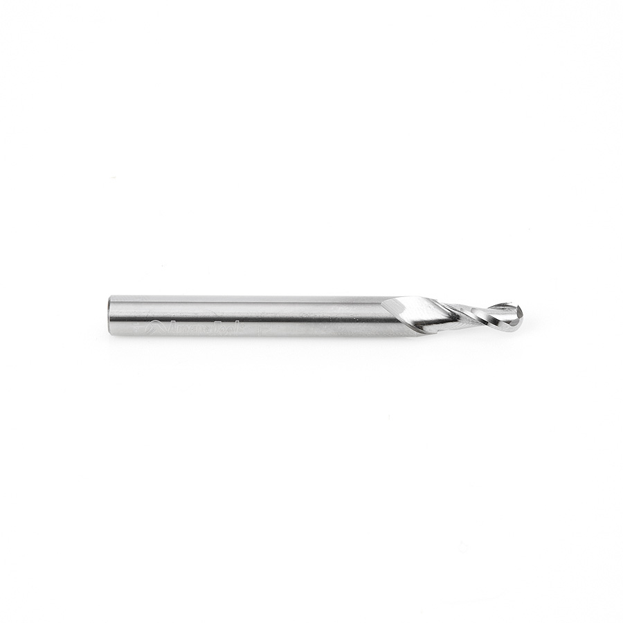 46424 Solid Carbide Up-Cut Spiral Ball Nose 3/32 Radius x 3/16 Dia x 1/2 x 1/4 Shank x 2-1/2 Inch Long x 2 Flute Router Bit