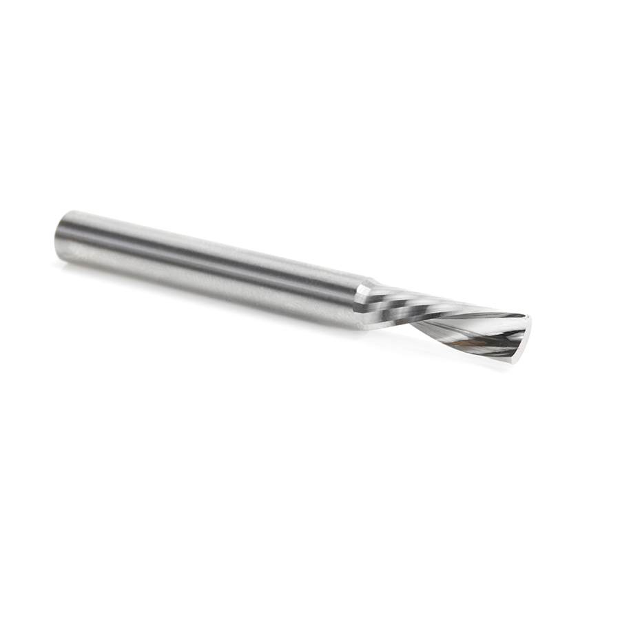 46427 Solid Carbide Slow Spiral O Flute Acrylic Cutting 1/4 Dia x 3/4 Inch x 1/4 Shank Down-Cut Single Flute Router Bit