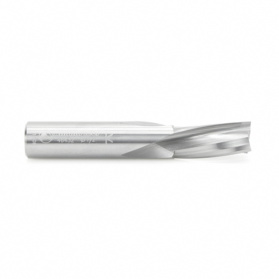 46432 Solid Carbide Slow Spiral Flute Plunge 1/2 Dia x 1 Inch x 1/2 Shank Router Bit