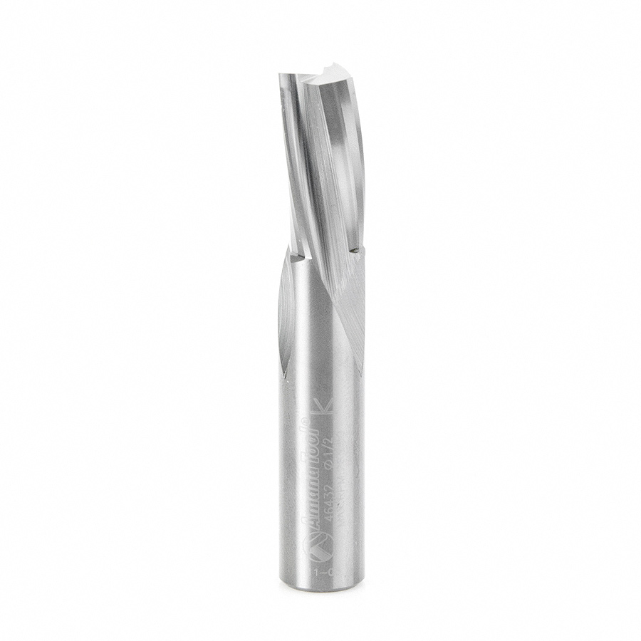46432 Solid Carbide Slow Spiral Flute Plunge 1/2 Dia x 1 Inch x 1/2 Shank Router Bit