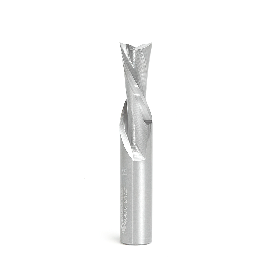 46436 Solid Carbide Spiral Plunge 1/2 Dia x 1-1/8 Inch x 1/2 Shank Down-Cut