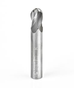 46446 Solid Carbide Up-Cut Spiral Ball Nose 1/4 Radius x 1/2 Dia x 3/4 x 1/2 Shank x 3 Inch Long x 4 Flute Router Bit