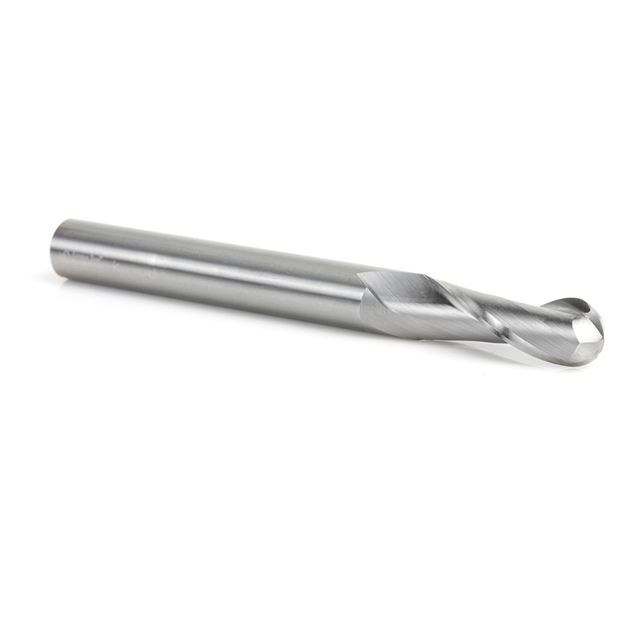 46459 Solid Carbide Up-Cut Spiral Ball Nose 1/4 Radius x 1/2 Dia x 1-1/2 x 1/2 Shank x 5 Inch Long x 2 Flute CNC Router Bit