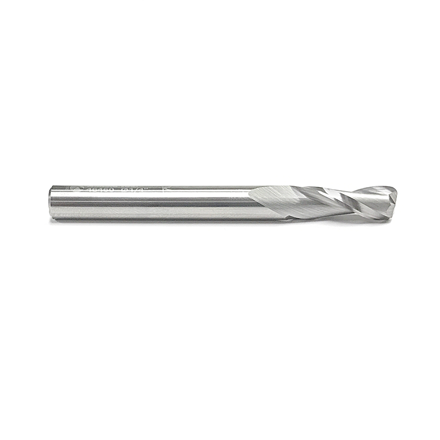 46460 Solid Carbide Spiral Plunge with Corner Radius 1/16 Radius x 1/4 Dia x 3/4 x 1/4 Inch Shank Up-Cut