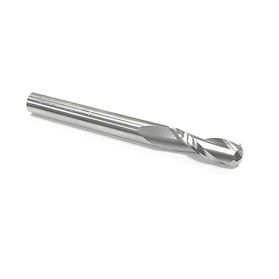 46460 Solid Carbide Spiral Plunge with Corner Radius 1/16 Radius x 1/4 Dia x 3/4 x 1/4 Inch Shank Up-Cut