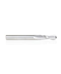 46463 Solid Carbide Up-Cut Spiral Ball Nose 1/8 Radius x 1/4 Dia x 3/4 x 1/4 Shank x 2-1/2 Inch Long x 2 Flute Router Bit