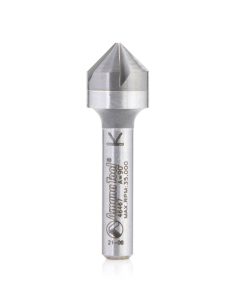 46467 Solid Carbide CNC 90 Degree Angle x 1/2 Dia x 1/4 x 1/4 Shank x 1-3/4 Inch Long 5 Flute Countersink and Chamfer Router Bit