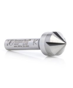46467 Solid Carbide CNC 90 Degree Angle x 1/2 Dia x 1/4 x 1/4 Shank x 1-3/4 Inch Long 5 Flute Countersink and Chamfer Router Bit