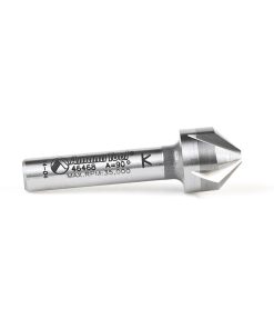 46468 Solid Carbide CNC 90 Degree Angle x 1/2 Dia x 5mm x 1/4 Shank x 1-9/16 Inch Long 5 Flute Countersink and Chamfer Router Bit