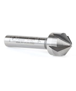 46468 Solid Carbide CNC 90 Degree Angle x 1/2 Dia x 5mm x 1/4 Shank x 1-9/16 Inch Long 5 Flute Countersink and Chamfer Router Bit