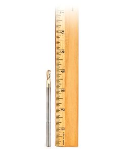 46490 Extra Long CNC 2D and 3D Carving Ball Nose 0.10 Deg Straight Angle x 1/4 Dia x 1/8 Radius x 1/2 x 1/4 Shank x 3 Flute ZrN Coated Reduced Shank Router Bit