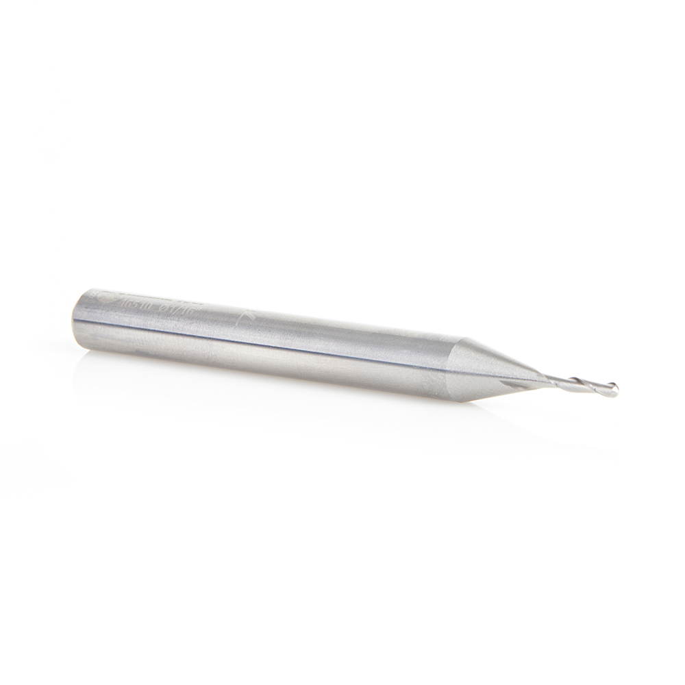 46510 Solid Carbide Up-Cut Ball Nose Spiral 1/16 Dia x 1/4 Inch x 1/4 Shank Router Bit