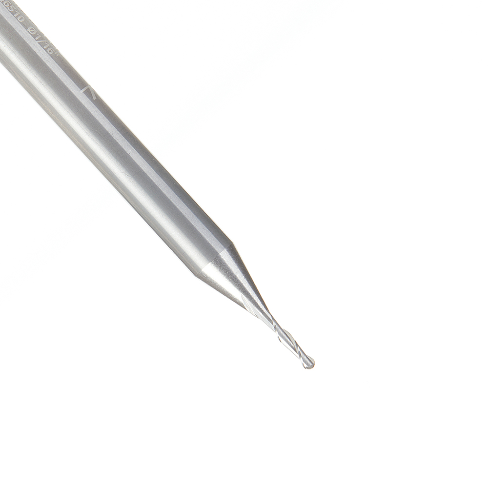 46510 Solid Carbide Up-Cut Ball Nose Spiral 1/16 Dia x 1/4 Inch x 1/4 Shank Router Bit