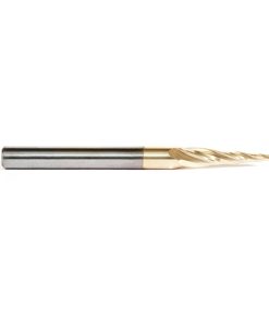 46572 CNC 2D and 3D Carving Flat Bottom 5.4 Deg Angle x 1/16 Dia x 1 x 1/4 Shank x 3 Inch Long x 4 Flute Solid Carbide ZrN Coated Router Bit
