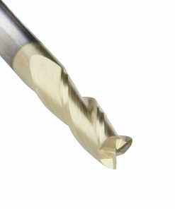 46578 CNC 2D and 3D Carving Flat Bottom 0.10 Deg Straight Angle x 1/4 Dia x 3/4 x 1/4 Shank x 2-1/2 Inch Long x 3 Flute Solid Carbide ZrN Coated Router Bit