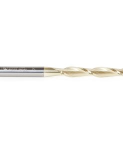 46585 CNC 2D and 3D Carving Flat Bottom x 0.10 Deg Straight Angle x 6mm Dia x 38mm x 6mm Shank x 75mm Long x 2 Flute Solid Carbide ZrN Coated Router Bit