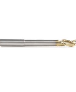 46591 Extra Long CNC 2D and 3D Carving Flat Bottom 0.10 Deg Straight Angle x 3/8 Dia x 3/4 x 3/8 Shank x 4 Inch Long x 3 Flute Solid Carbide ZrN Coated Reduced Shank Router Bit