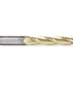 46597 CNC 2D and 3D Carving Flat Bottom 0.10 Deg Straight Angle x 3/8 Dia x 1-3/4 x 3/8 Shank x 3 Inch Long x 3 Flute Solid Carbide ZrN Coated Router Bit