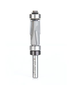 47164 Carbide Tipped Flush Trim Compression 1/2 Dia x 1 Inch x 1/4 Shank With Upper And Lower Ball Bearings