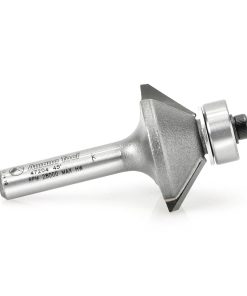 47204 Carbide Tipped Bevel Laminate Trim 45 Deg x 1-1/16 Dia x 1/4 x 1/4 Inch Shank with Ball Bearing