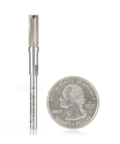 47220 Miniature Flush Trim Plunge Template 3/16 Dia x 1/2 x 1/8 Inch Shank Carbide Tipped Router Bit with Mini 3/16 Dia Upper Ball Bearing