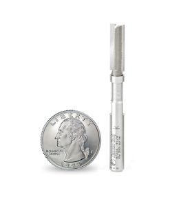 47224 Miniature Flush Trim Plunge Template 1/4 Dia x 3/4 x 1/4 Inch Shank Carbide Tipped Router Bit with Mini 1/4 Dia Upper Ball Bearing