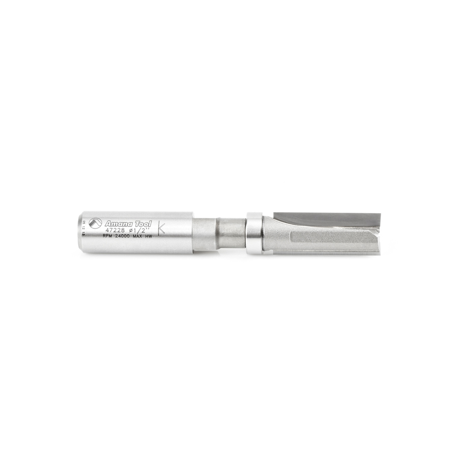 47228 Carbide Tipped Flush Trim Plunge Template 1/2 Dia x 1-1/4 x 1/2 Inch Shank w/ Upper Ball Bearing Router Bit