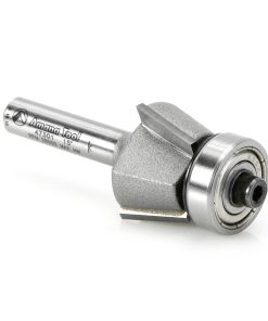 47301 Carbide Tipped Bevel Laminate Trim 15 Deg x 51/64 Dia x 7/16 x 1/4 Inch Shank with Ball Bearing 3-Flute