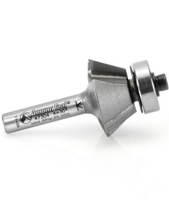 47304 Carbide Tipped Bevel Laminate Trim 30 Deg x 1-3/32 Dia x 7/16 x 1/4 Inch Shank with Ball Bearing 3-Flute