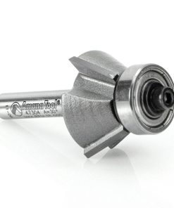 47304 Carbide Tipped Bevel Laminate Trim 30 Deg x 1-3/32 Dia x 7/16 x 1/4 Inch Shank with Ball Bearing 3-Flute