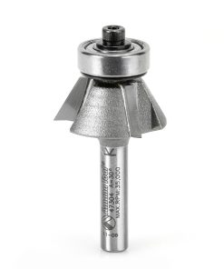 47304 Carbide Tipped Bevel Laminate Trim 30 Deg x 1-3/32 Dia x 7/16 x 1/4 Inch Shank with Ball Bearing 3-Flute
