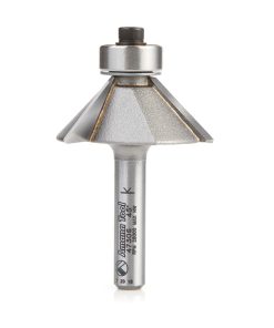 47306 Carbide Tipped Chamfer 45 Deg x 1-19/64 Dia x 7/16 x 1/4 Inch Shank with Ball Bearing 3-Flute
