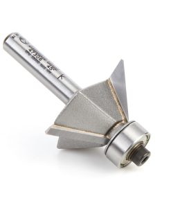 47306 Carbide Tipped Chamfer 45 Deg x 1-19/64 Dia x 7/16 x 1/4 Inch Shank with Ball Bearing 3-Flute