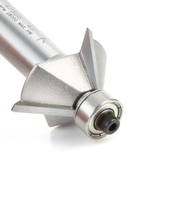 47308 Carbide Tipped Chamfer 45 Deg x 1-19/64 Dia x 7/16 x 1/2 Inch Shank with Ball Bearing 3-Flute