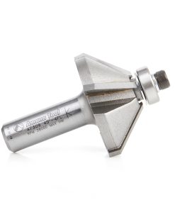 47309 Carbide Tipped Chamfer 45 Deg x 1-3/4 Dia x 3/4 x 1/2 Inch Shank with Ball Bearing 4-Flute