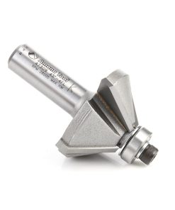 47309 Carbide Tipped Chamfer 45 Deg x 1-3/4 Dia x 3/4 x 1/2 Inch Shank with Ball Bearing 4-Flute