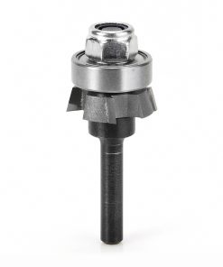47404 Carbide Tipped 4 Wing Single Bevel Trim Cutter Assembly 15 Deg x 1 Inch Dia x 1/4 x 1/4 Shank