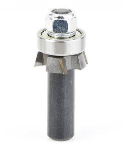 47406 Carbide Tipped 4 Wing Single Bevel Trim Cutter Assembly 15 Deg x 1 Inch Dia x 1/4 x 1/2 Shank