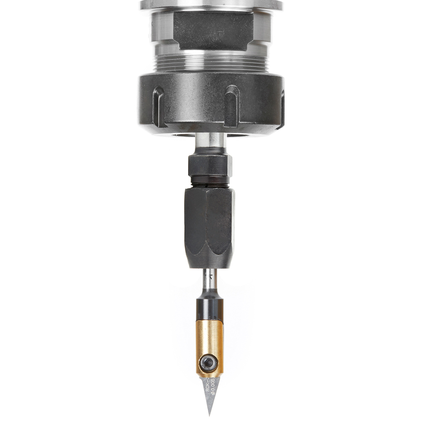 47640 1/2 Inch Shank CNC Extension Adapter for 1/4 Inch Shank Router Bits