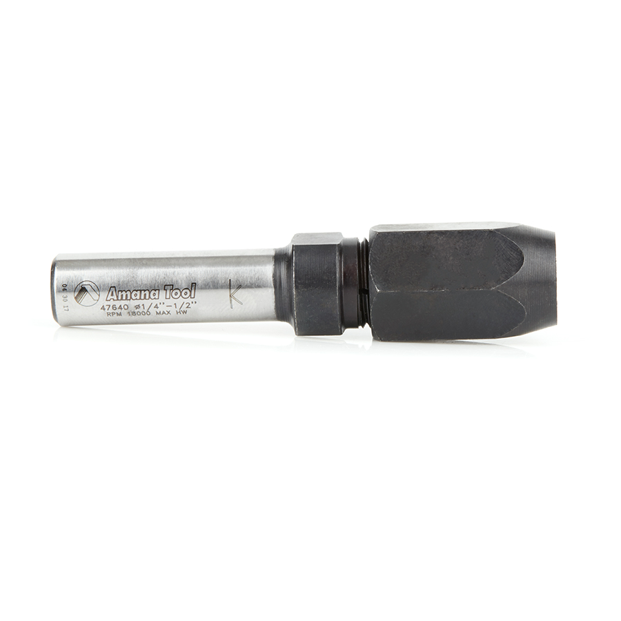 47640 1/2 Inch Shank CNC Extension Adapter for 1/4 Inch Shank Router Bits