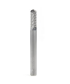 48001 Solid Carbide Medium Burr with 135 Degree Drill Point Fiberglass and Composite Cutting 1/4 Dia x 3/4 x 1/4 Shank Router Bit