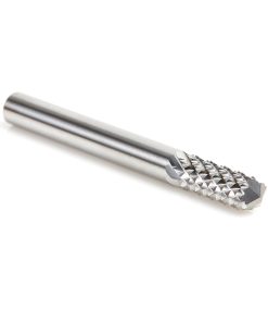 48001 Solid Carbide Medium Burr with 135 Degree Drill Point Fiberglass and Composite Cutting 1/4 Dia x 3/4 x 1/4 Shank Router Bit
