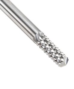 48001 Solid Carbide Medium Burr with 135 Degree Drill Point Fiberglass and Composite Cutting 1/4 Dia x 3/4 x 1/4 Shank Router Bit